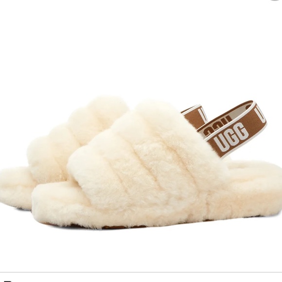 UGG | Shoes | Ugg Fluff Yeah Natural Ivory Slippers 6 Youth Fits Women Size  7 | Poshmark